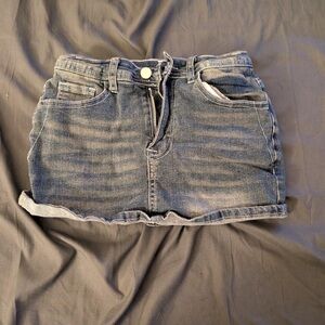 Miss Me Dark Denim Mini Skirt